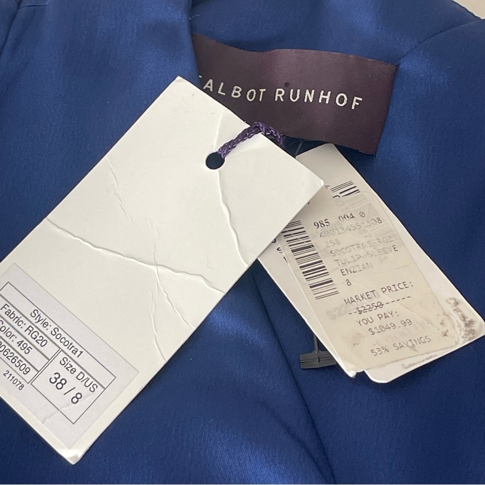 TALBOT‎ RUNHOF Tulip-Sleeve Satin Gown - Picture 13 of 16